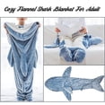 thumbnail image 3 of Shark Blanket Sudadera con capucha para adultos - Shark Onesie Adult Wearable Blanket - Pijama de estilo animal, 3 of 4
