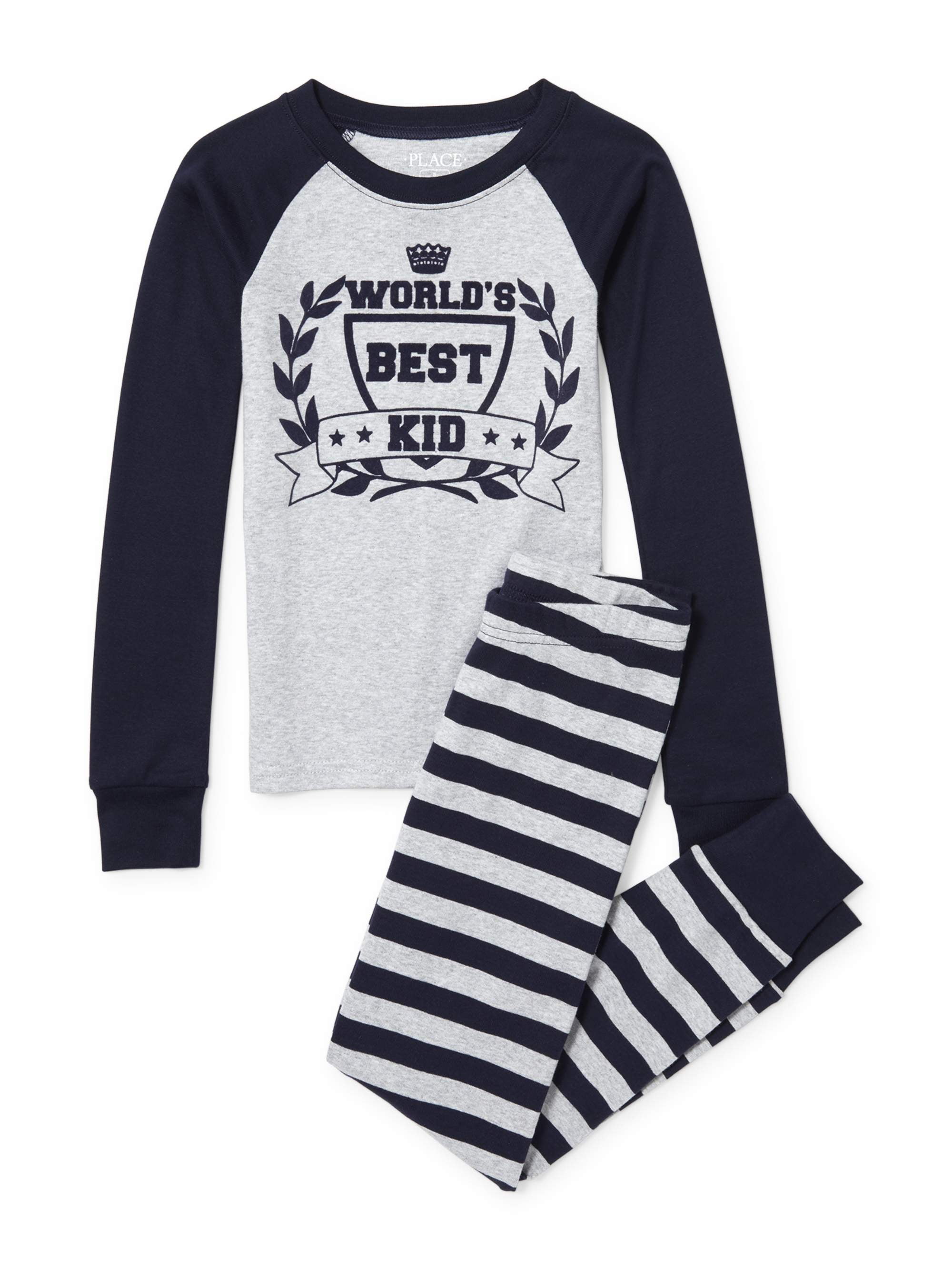 The Children's Place Long Sleeve 'Best Kid' Pajama 2 Piece Set