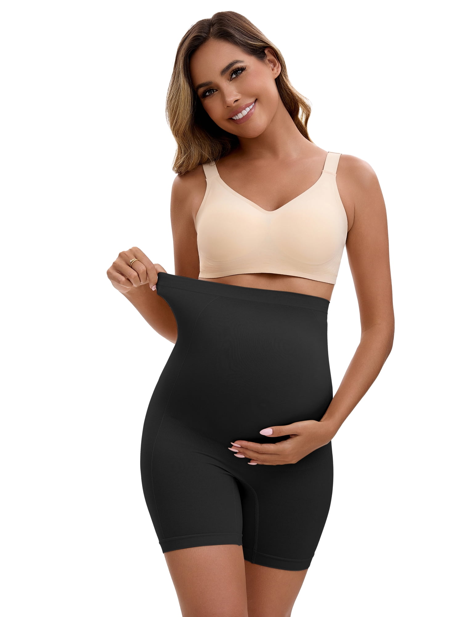 DARING DIVA Women's Maternity Underwear High Waisted Shaping Briefs S Black