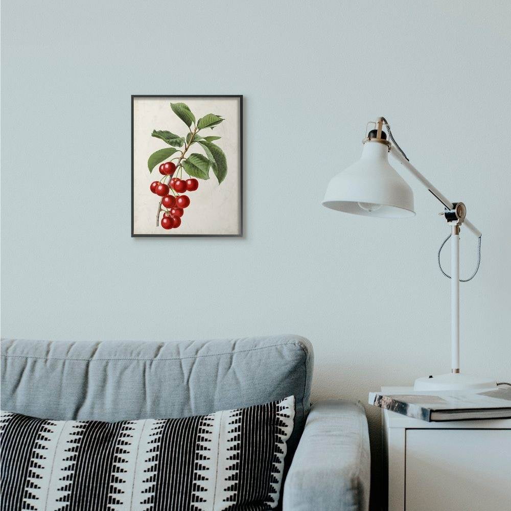 Stupell Industries Vintage Fruit Cherry Painting Framed Giclee Texturized Art by Vision Studio