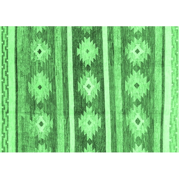 Ahgly Company Indoor Rectangle Abstract Emerald Green Modern Area Rugs, 8' x 12'