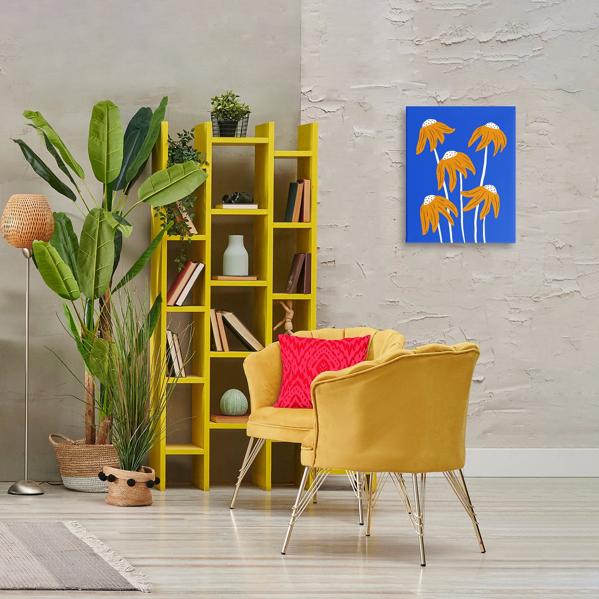 Stupell Industries Dried Sunflower Blooms Plants & Flowers Painting Wrapped Canvas Art Print Wall Art, 16 x 20