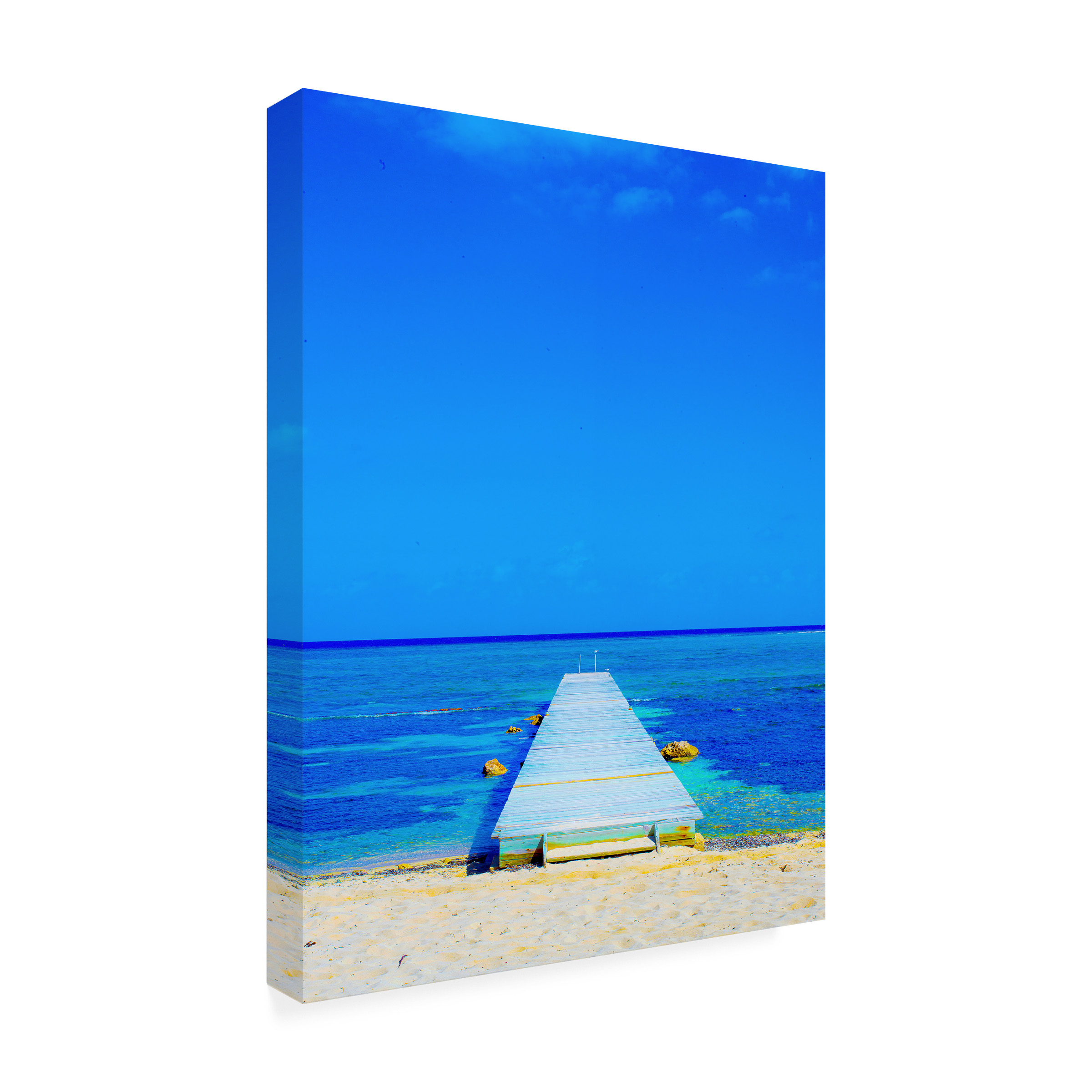 Trademark Fine Art Preston Beach-Pier Canvas Wall Art - 35x47