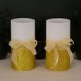 thumbnail image 5 of LumaBase Battery Operated Wax LED Candles, Gold Bow - Set of 2, 5 of 6
