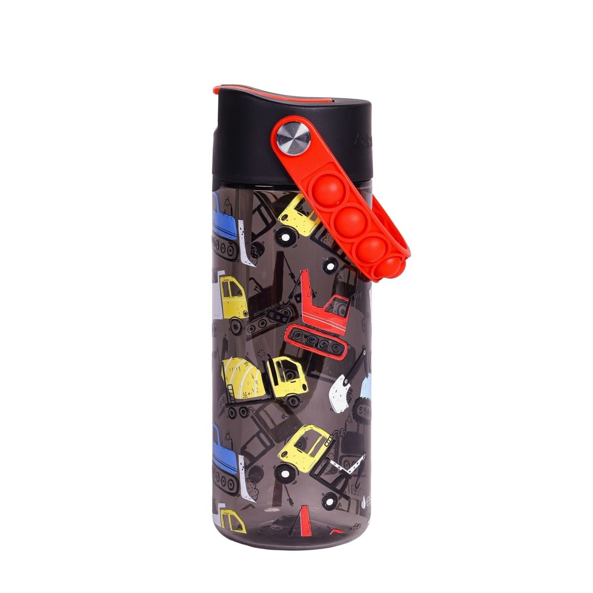 Elemental Splash Kids Water Bottle - Plastic Water Bottle - BPA Free - Leak Proof - Straw Lid - Pop-it Handle - Durable - For Girls, Boys & School Reusable Water Bottle - 18oz - Construction