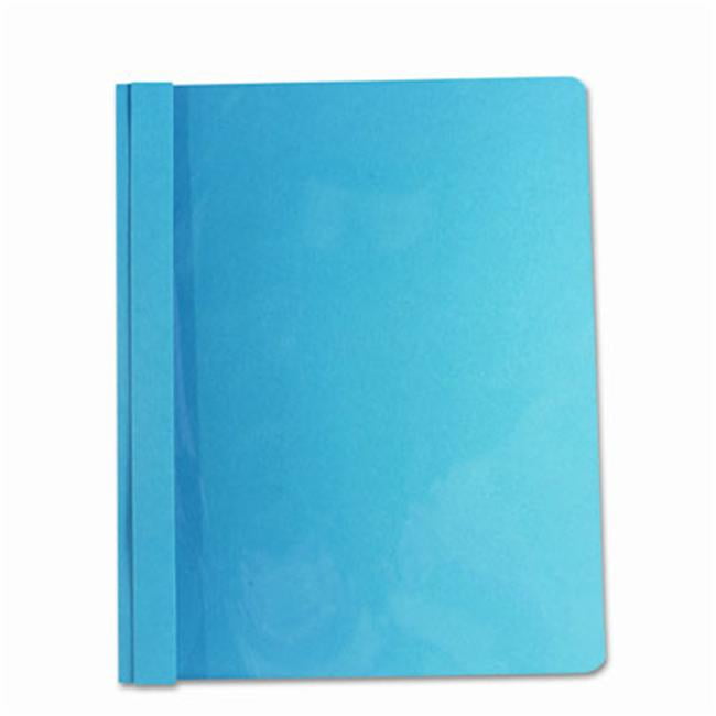Oxford Clear Front Report Covers - Letter Size With Tang Clip, 1/2 Inch Capacity, Black Leatherette Back | 25 Per Box