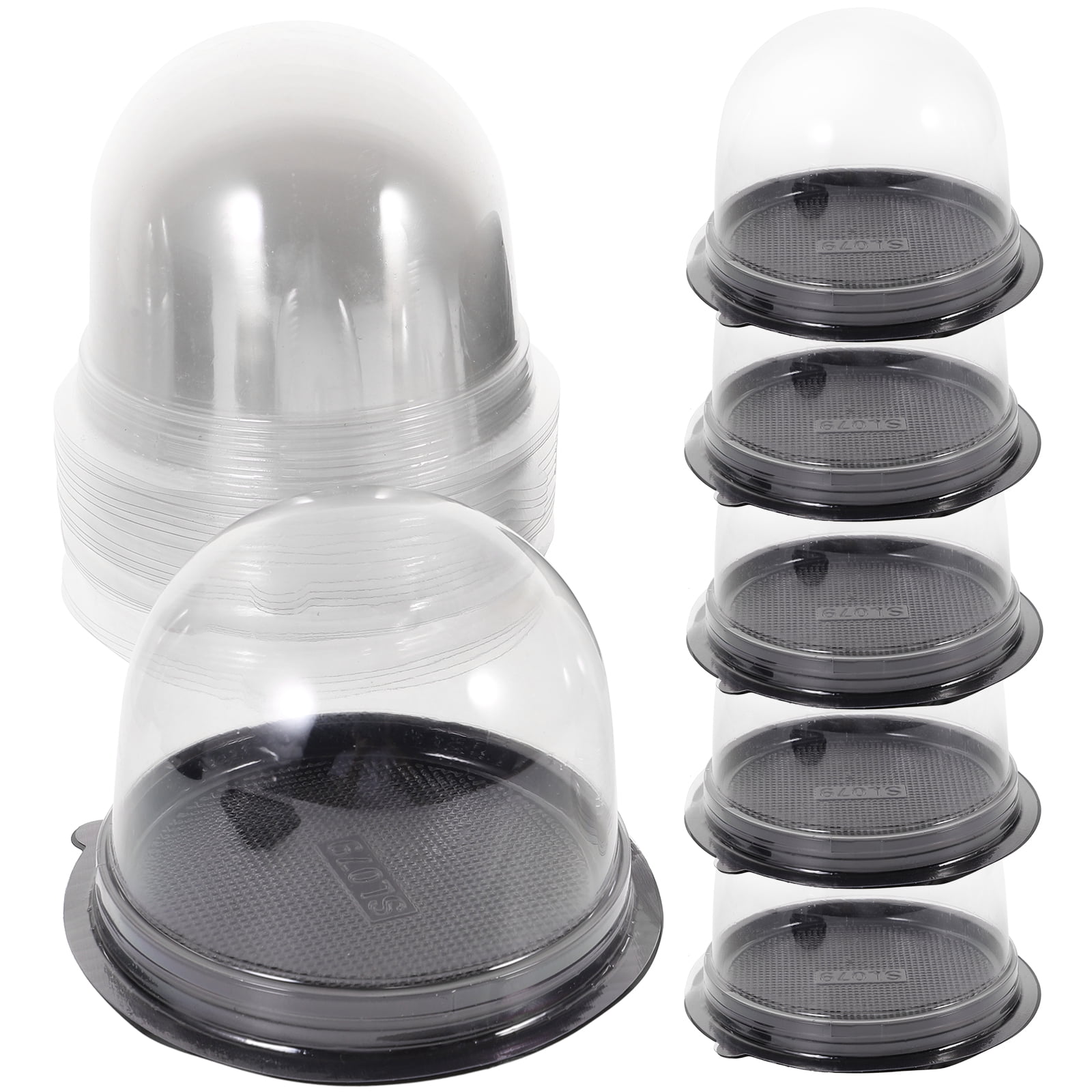 50 Sets Clear Cake Carrier Round Cake Box Baking Packing Box Small