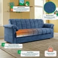 thumbnail image 3 of Sofá Cama Makora Velvet Azul Modelo Mercury, 3 of 7