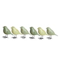 thumbnail image 2 of Americana Art Birds, Set of 6, Statues, Spring Green Colors, Rubbed Tawny Brown Finish, Black Legs, Figurines, Wood and Metal, Detailed, 5 Inches Each, Vintage Primitive Style, 2 of 6