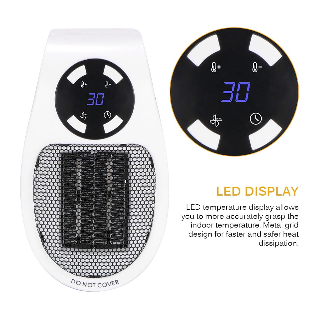 Portable 500W 220V Mini Plug-in Electric Wall-outlet Space Heater Fan Heater  - Walmart.com