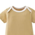 thumbnail image 5 of Agkizg Baby Solid Color Contrast Binding Short Sleeve Bodysuit, Crew Neck Soft Cotton Basic Onesie, Unisex Newborn Infant Summer Play Undershirt, 5 of 6