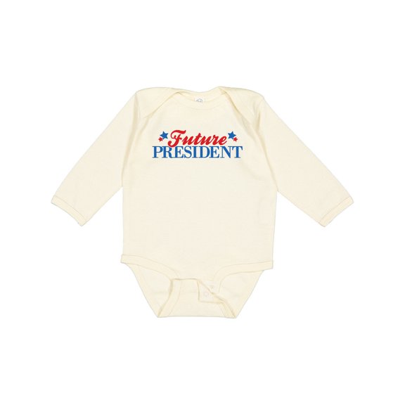 Inktastic Future President Boys or Girls Long Sleeve Baby Bodysuit