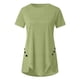 thumbnail image 5 of Puntoco Mujeres Plus Tamaño Botón Sólido Cuello Redondo Manga Corta Irregular Camiseta Blusa tops Puntoco Puntoco-1492, 5 of 6