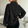 thumbnail image 5 of Evdexr Women's Sweatshirts Long Sleeve Drop Shoulder Zip Up Jackets 2026 Fall Y2k Athletic Jacket Solid Lightweight Hoodless Dressy Coats with pockets L, 5 of 7