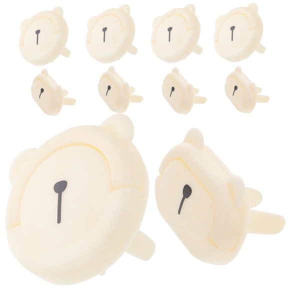Tineasur Safety Plugs for Outlets Babyproof Beige ABS Durable Daily Use 10Pcs
