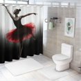 thumbnail image 7 of Fenyluxe Ballerina Ballet Arabesque Print Shower Curtain with Hooks, Modern Bathroom Decor, Sustainable Polyester Fiber, Various Sizes 36x72, 7 of 7