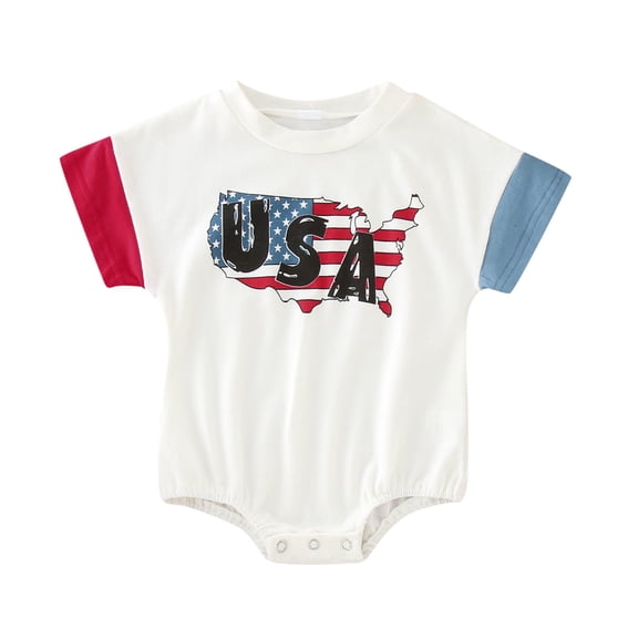 Qopobobo Bodysuit Baby Girl Baby Bodysuit 4th of July Baby Boys or Girls Baby Bodysuit White,3-6 Months