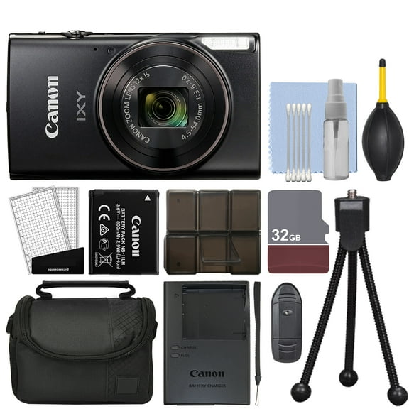Canon IXY 650 M / ELPH 360 A 20.2MP Digital Camera 12x Zoom Black   32GB Kit - International Version