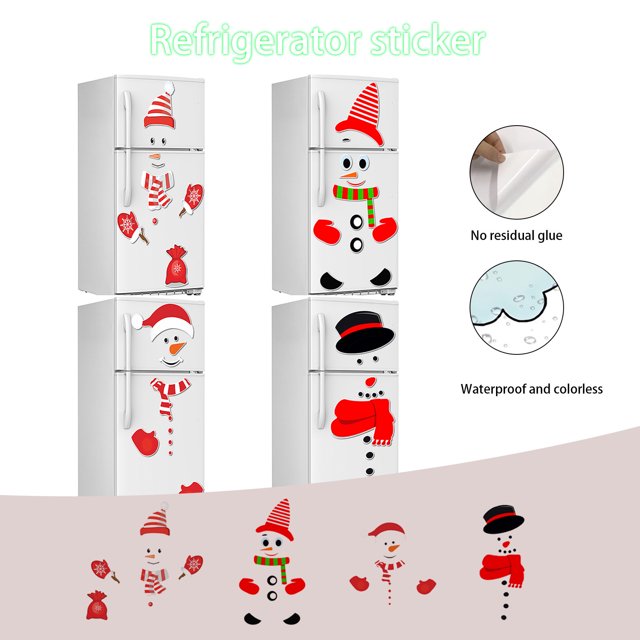 Vaidha Christmas Snowman Magnetic Fridge Sticker Wall Sticker