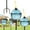 Blue 4PCs, variant on Citronella Torches Set of 4, 16 oz Blue Glass Garden Torches for Outside, 3-Prong Grounded Stake Outdoor Torches, 58.6 inch Outside Torch for Yard, Patio, Deck, Party