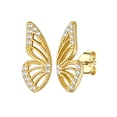thumbnail image 1 of Pendientes de mariposa S925 plata esterlina Silvora dorados con tachuelas izquierda y derecha, 1 of 8