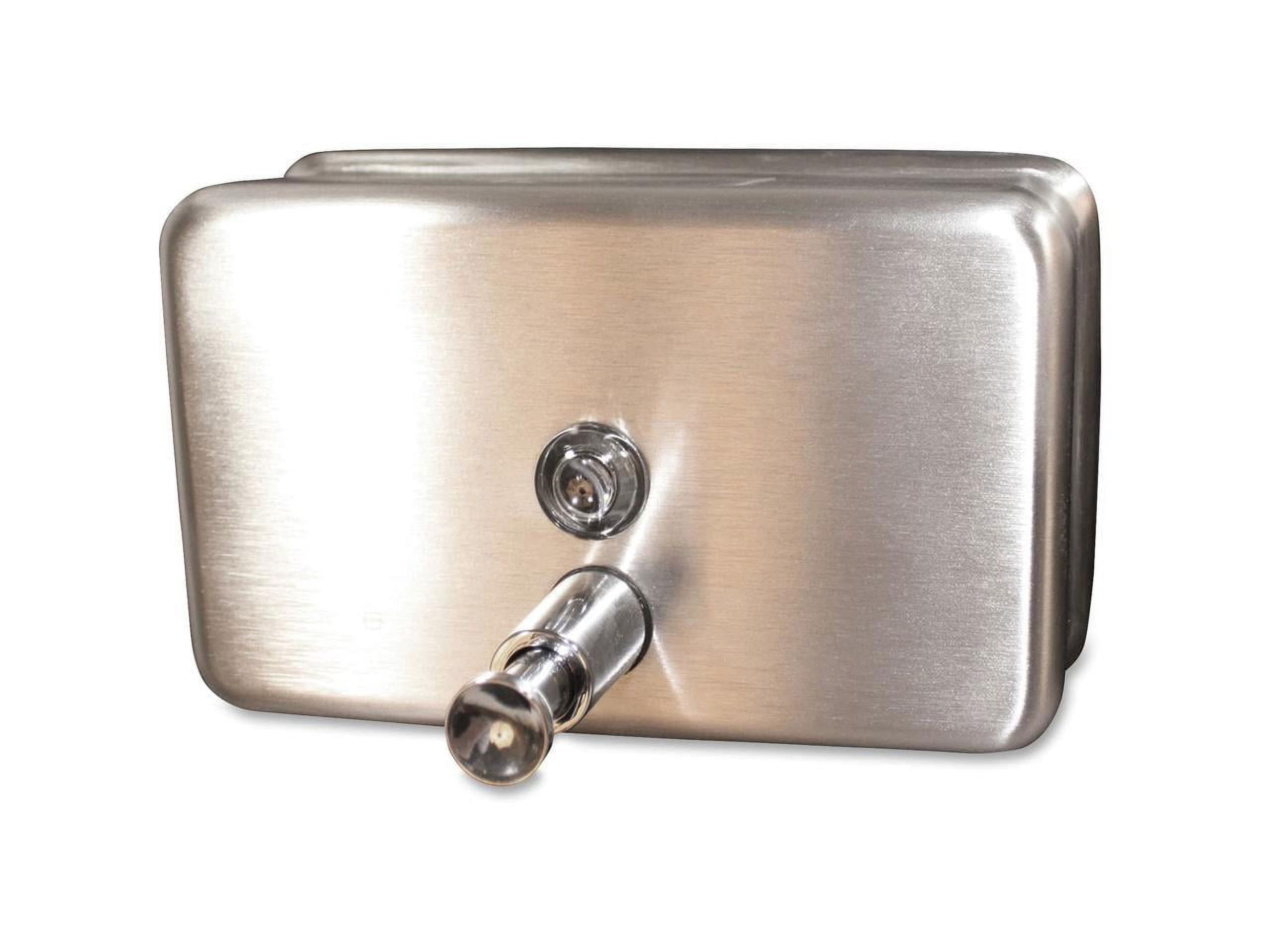 Genuine Joe Stainless 40oz Soap Dispenser - Manual - 1.25 quart Capacity - Stainless Steel - 1Each