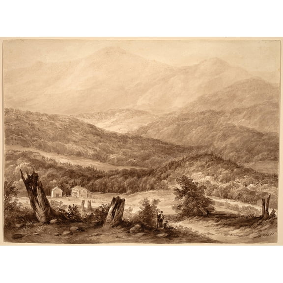 White Mountains by Asher Brown Durand - 12" x 18" Art Print Wall Decor