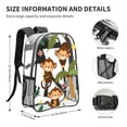 thumbnail image 4 of Rocae Monkeys Swinging from Palms for 16inch Clear Backpack Transparent School Backpack for Women Men, Capacity Clear Bag for College, Travel, 4 of 7