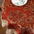thumbnail image 4 of Round Tablecloth Lace Floral Table Cover Dustproof Home Festival Table Cloth, 4 of 8