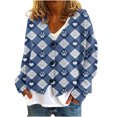 thumbnail image 1 of Puntoco Chaqueta De Punto Informal Con Botones Y Estampado De Otoño E Invierno Para Mujer, Abrigo De Felpa, 1 of 4