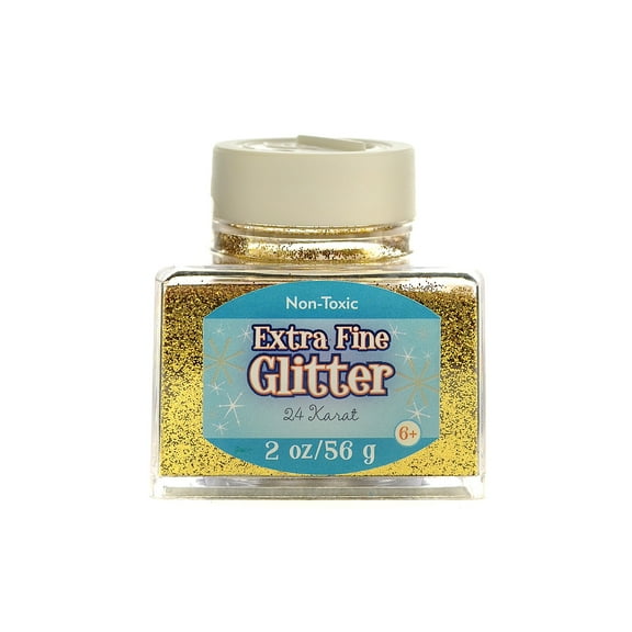 Extra Fine Glitter 24 karat, 2 oz., stackable jar (pack of 4)