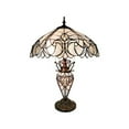 thumbnail image 1 of Amora Lighting AM203TL18B 23 in. Height Tiffany Style Floral Double Light Table Lamp, White, 1 of 1