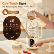 Luxmo 50oz Automatic Nut Milk Maker, Homemade Hot Soy Milk Almond Cow Maker Machine, 10-in-1 Plant-Based & Dairy-Free Beverage Oat Milk Maker with Delay Start, Keep Warm, Boil Water(1500ML)