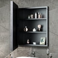 thumbnail image 2 of TokeShimi Bathroom Metal Framed Medicine Cabinets with Mirror, 30 x 26 inch Brushed Silver Wall Cabinets, Rectangle Recessed/Wall Mounted Storage Cabinets, 2 of 8