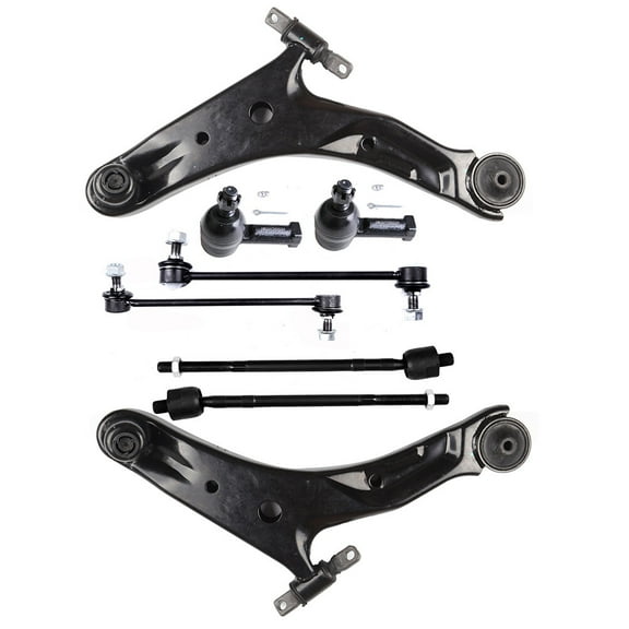 SCITOO 8pcs Front Suspension Kit Lower Control Arm w/Ball Joint Inner Outer Tie Rod End Sway Bar Link Fit 2001 2002 2003 2004 2005 2006 For Hyundai Santa Fe