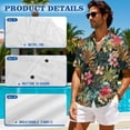 thumbnail image 6 of Uorisanigo Jungle Flower Matching Couple Outfits Husban and Wife Clothing Men's Short Sleeve Shirt Hawaiian Shirts and Women's Summer Dress with Pocket Beach Sundress, 6 of 8