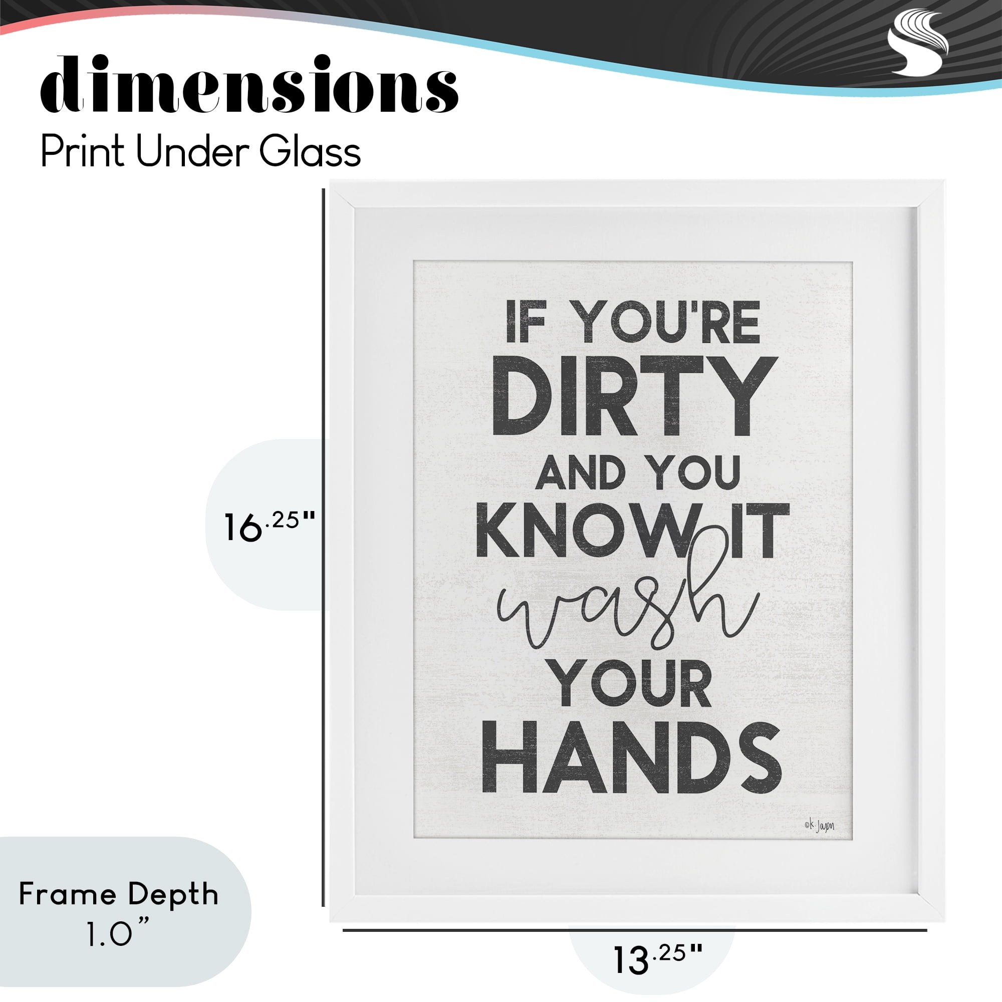 Stupell Industries Dirty & You Know It Reminder White Framed Print Under Glass, design by Jaxn Blvd.