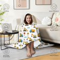 thumbnail image 4 of Wearable Blanket,Cartoon Construction Vehicles Workers White Pattern Hooded Wearable Flannel Blanket for Adults & Teens,Winter Poncho Shawl Wrap Cape Cozy Anti-Pill,50"x60", 4 of 5