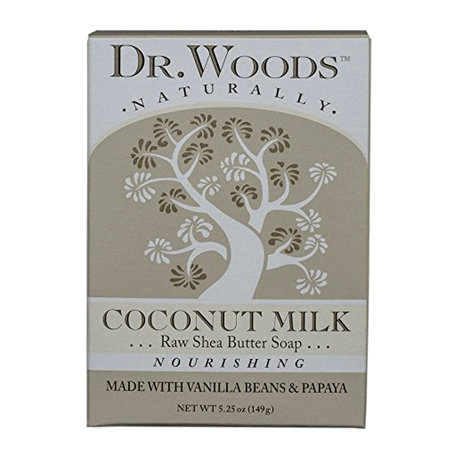 Dr. Woods Coconut Milk Bar Soap with Vanilla Beans, Papaya, & Organic Shea Butter, 5.25 oz