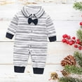 thumbnail image 5 of Coerni Baby Boys Bow Long Sleeve Outsie Bodysuit Banquet Wedding Jumpsuit Clothes Mint Romper, 5 of 8
