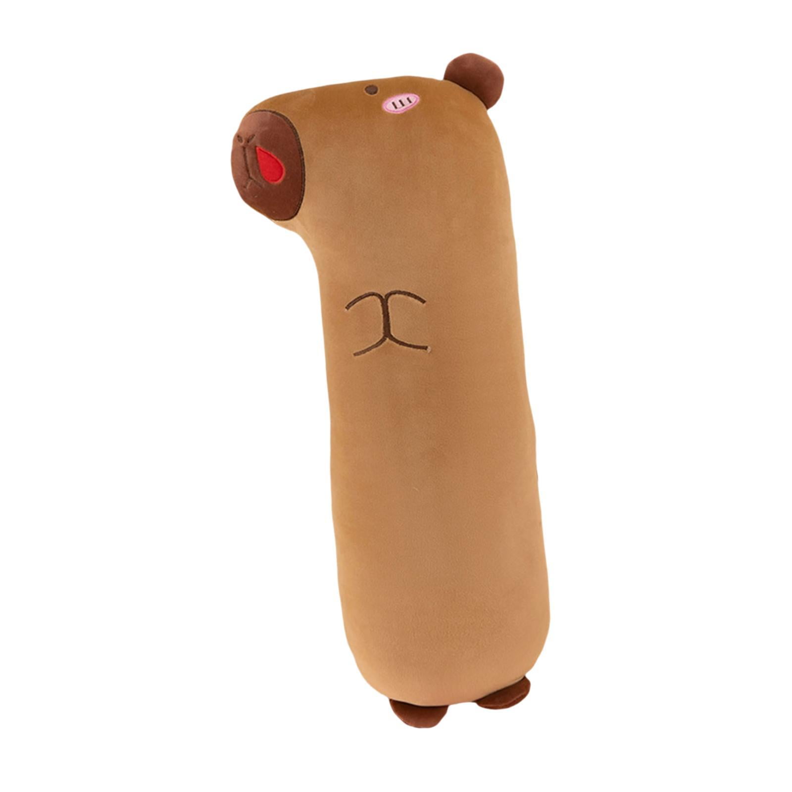 Tongina Capybara Animal Long Washable Removable Toy Sleep Pillow for Bedroom Home Office Decor red