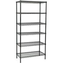 18" Deep x 24" Wide x 63" High 6 Tier Black Starter Shelving Unit