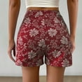 thumbnail image 5 of Rezuofi 1 Pcs Women's Floral Jacquard Shorts High Waisted Boho Summer Shorts with Pocket, 5 of 7
