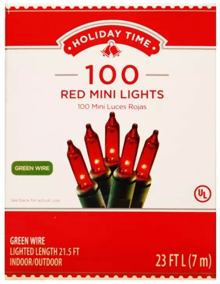 Holiday Time 100 Red Mini Lights White Wire Christmas Wedding Patio 23ft for sale online 