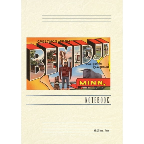 Vintage Lined Notebook Greetings from Bemidji, (Paperback)