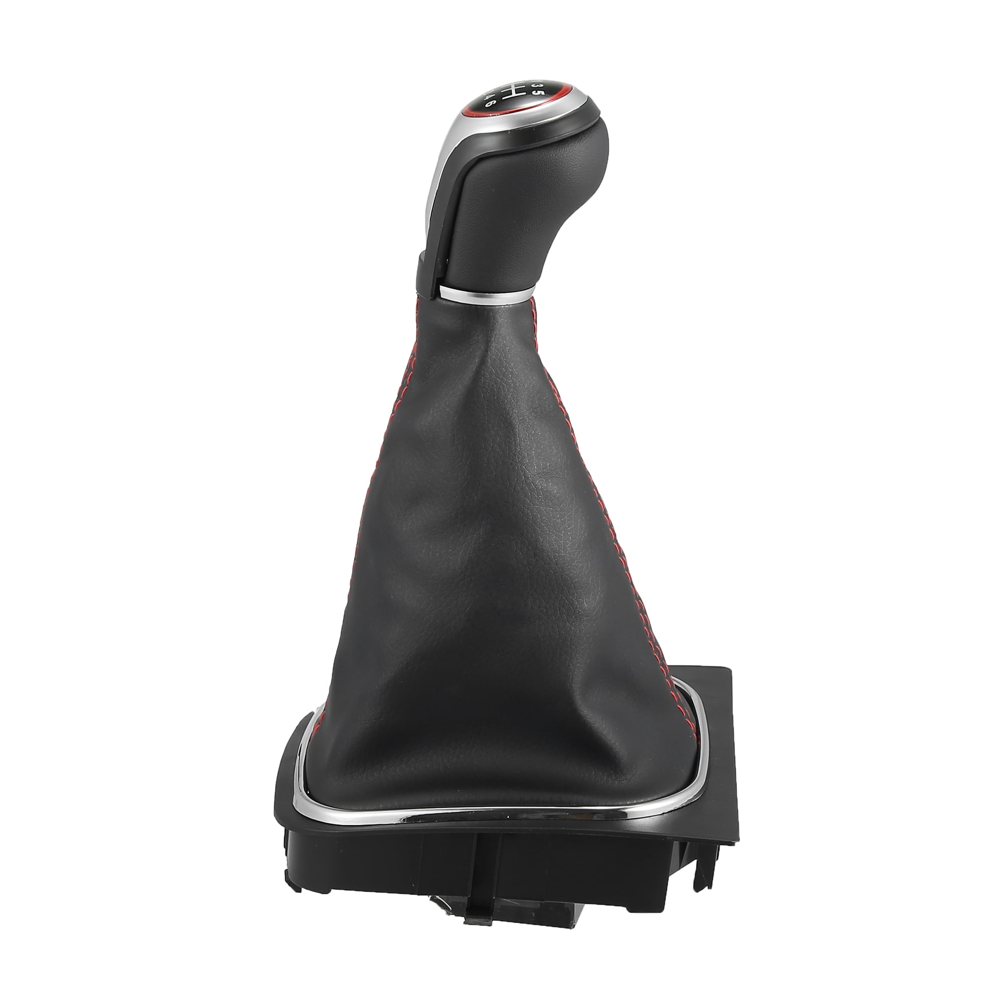 Unique Bargains 6 Speed Manual Gear Stick Shift Knob Transmission with Dust Cover Black Silver Tone for Volkswagen Jetta 2006-2014