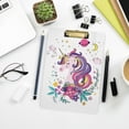 thumbnail image 7 of FMSHPON Beauty Cosmic Unicorn Flowers 1 Clipboard Hardboard Wood Nursing Clip Board and Pull for Standard A4 Letter 13x9 inches, 7 of 7