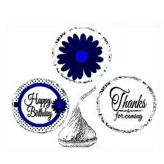 216ct Navy Happy Birthday Party Favor Candy Decoration Stickers Labels Fits Kisses Chocolates Party Favors Envelope