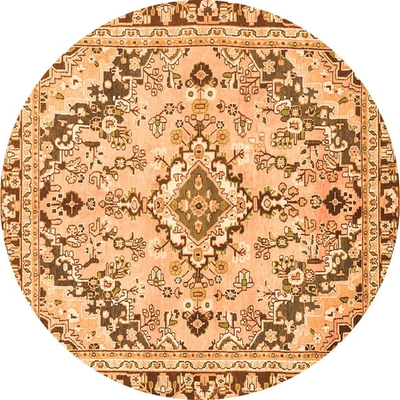 Ahgly Company Indoor Round Abstract Orange Modern Area Rugs, 5' Round