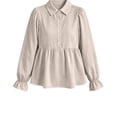 thumbnail image 4 of Tqcoqu Womens Babydoll Peplum Tops Button Up Business Casual Blouse Shirt, Tummy Control Dressy Casual Going Out Blouses,Women's,Size S-XXL, 4 of 7